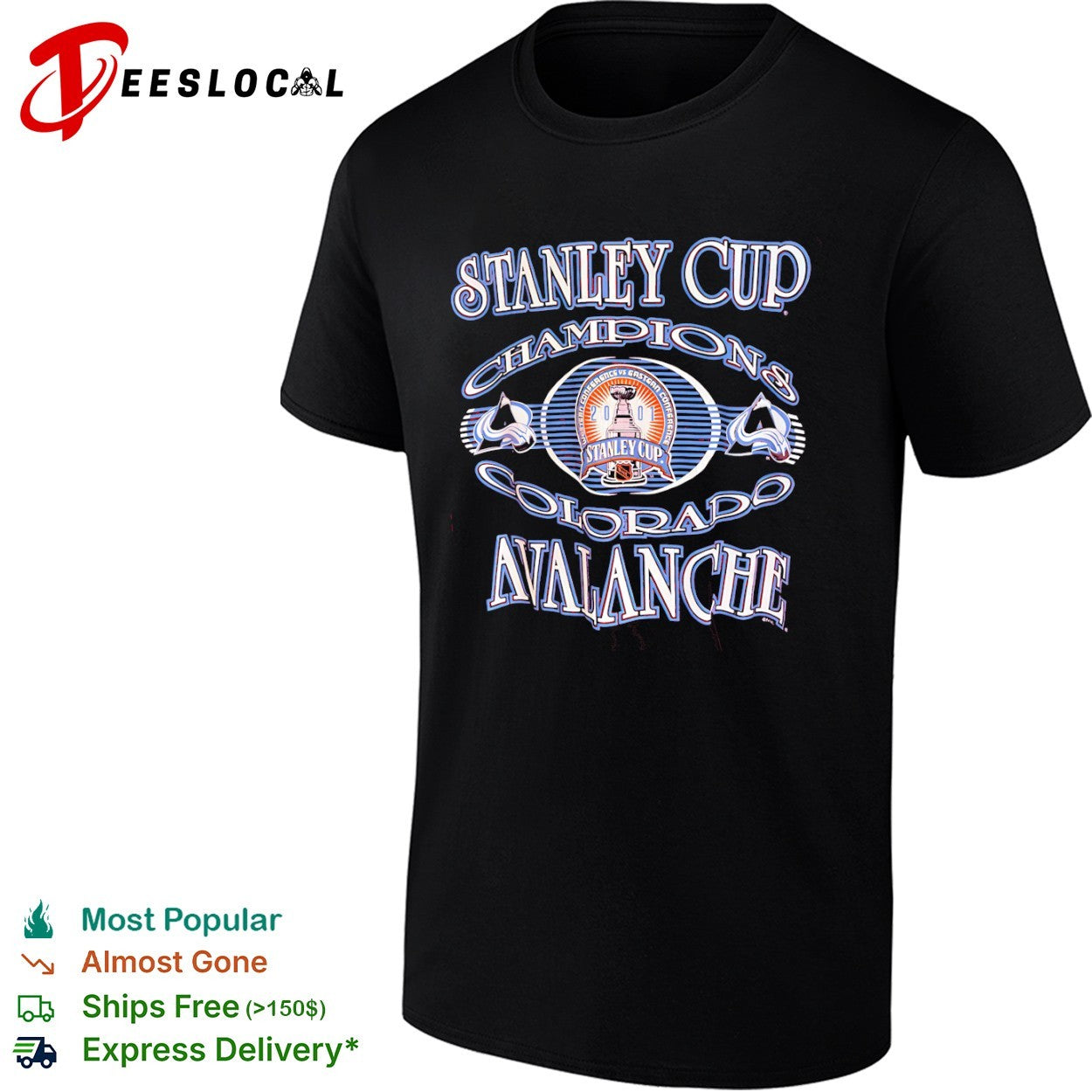 Colorado Avalanche Stanley Cup champions 2001 trophy shirt
