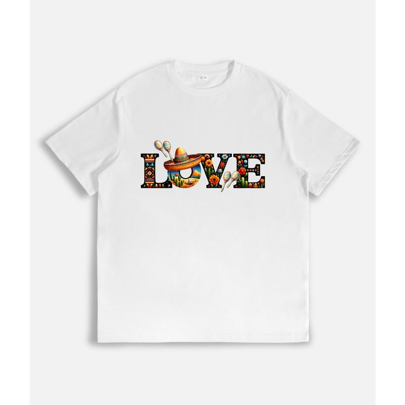 Colorful and Festive T - Shirt with a Mexican Twist: "Love" Hoodie, Sweatshirt | PodTeesHub.com