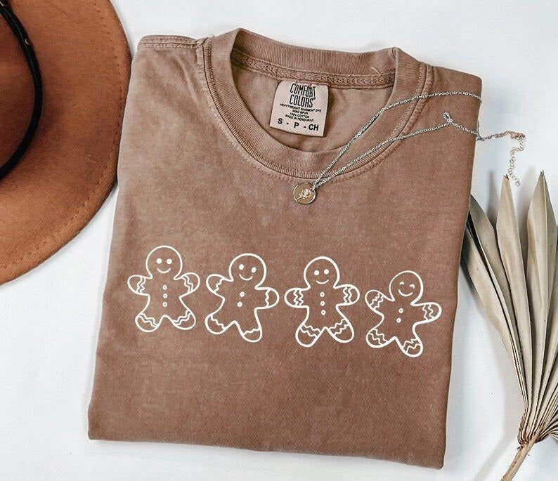Comfort Christmas Gingerbread Cookies T-Shirt : Festive Holiday Outfit, Womens Xmas Graphic Tee Hoodie, Sweatshirt