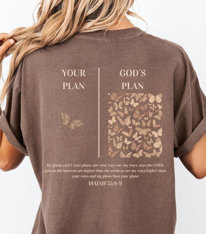 Comfort Colors 2 Sides Gods Plan Tshirt, Christian Shirt, Christian Aesthetic Shirt, Religious Shirt, Faith Tee Hoodie,...