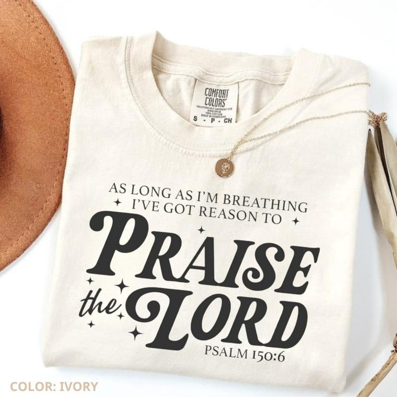 Comfort Colors As Long As I'm Breathing Shirt, Praise the Lord Christian Tee, Inspirational Bible Verse Shirt, Religious...