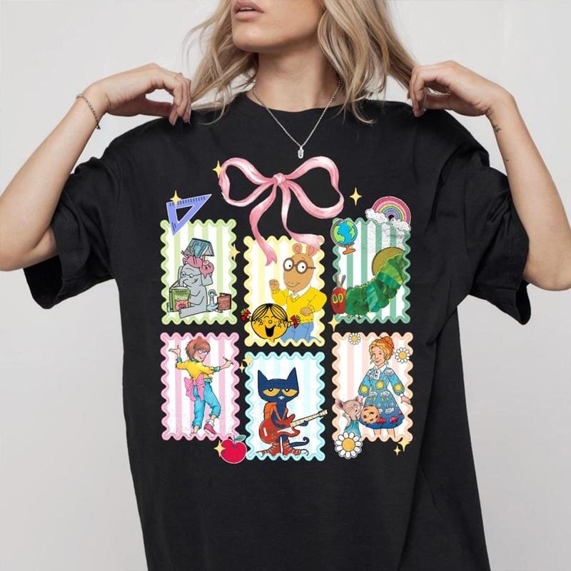 Comfort Colors Chidren Books Characters Back To School Coquette Shirt, I Still Read Childrens Books, Teacher Library Book...