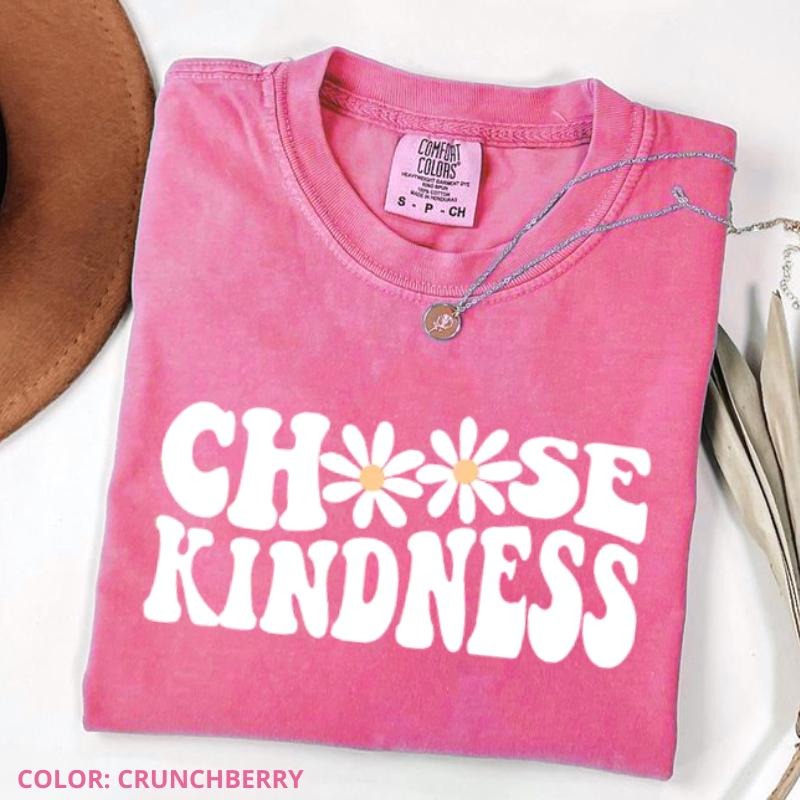 Comfort Colors Choose Kindness T-Shirt, Cute Back To School Crewneck, Be Kind Teacher Appreciation Gift, Daisy T-shirt...