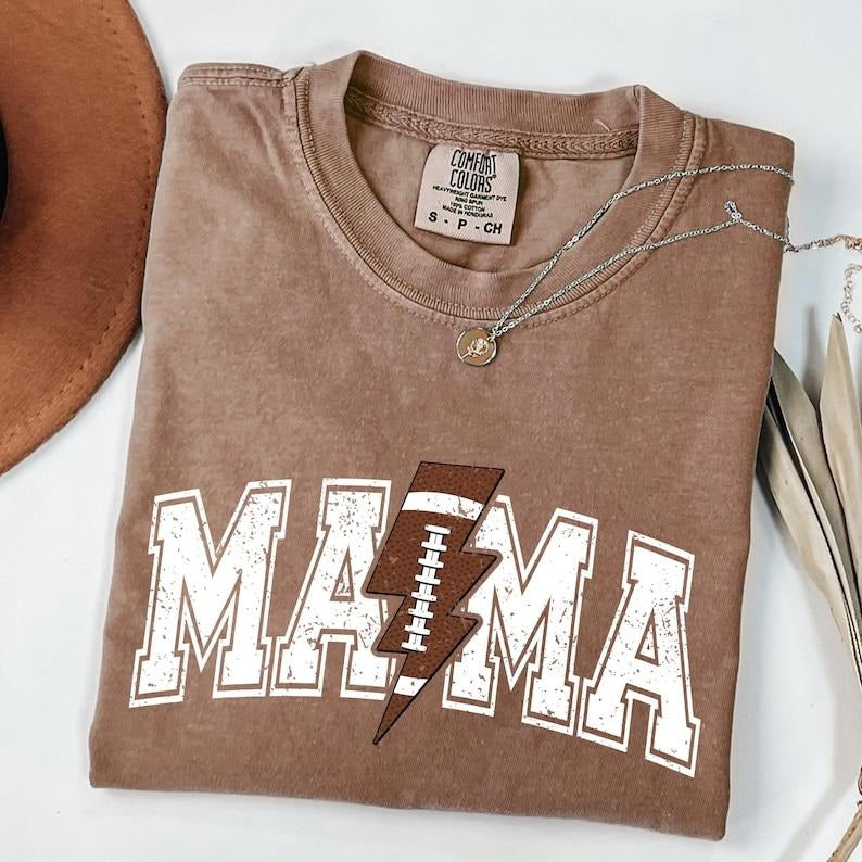 Comfort Colors Football Season Mama Shirt, Gift For Football Mom, Cheer Mom TShirt Hoodie, Sweatshirt | PodTeesHub.com