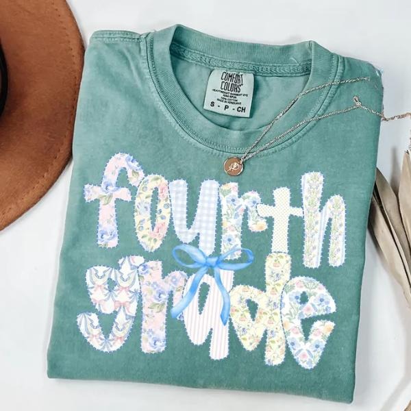 Comfort Colors Fourth Grade Teacher Shirt, Coquette Bow 4th Grade Team Shirts, Back to School TShirt Hoodie, Sweatshirt