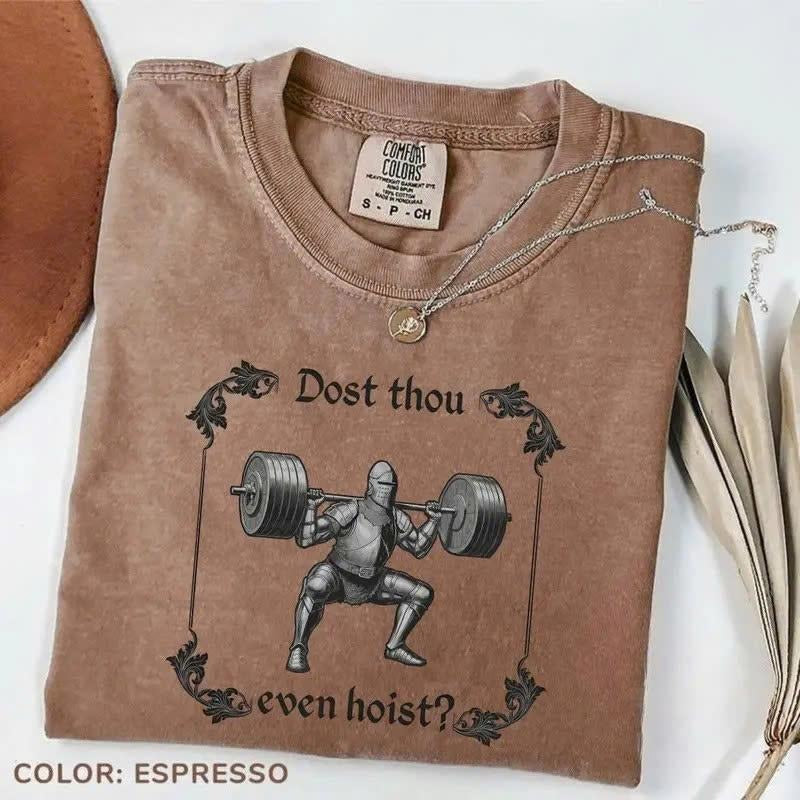 Comfort Colors Funny Gym TShirt, Dost Thou Even Hoist, Medieval Knight T-Shirt, Ren Faire, Funny Medieval Tee, Funny Gym...