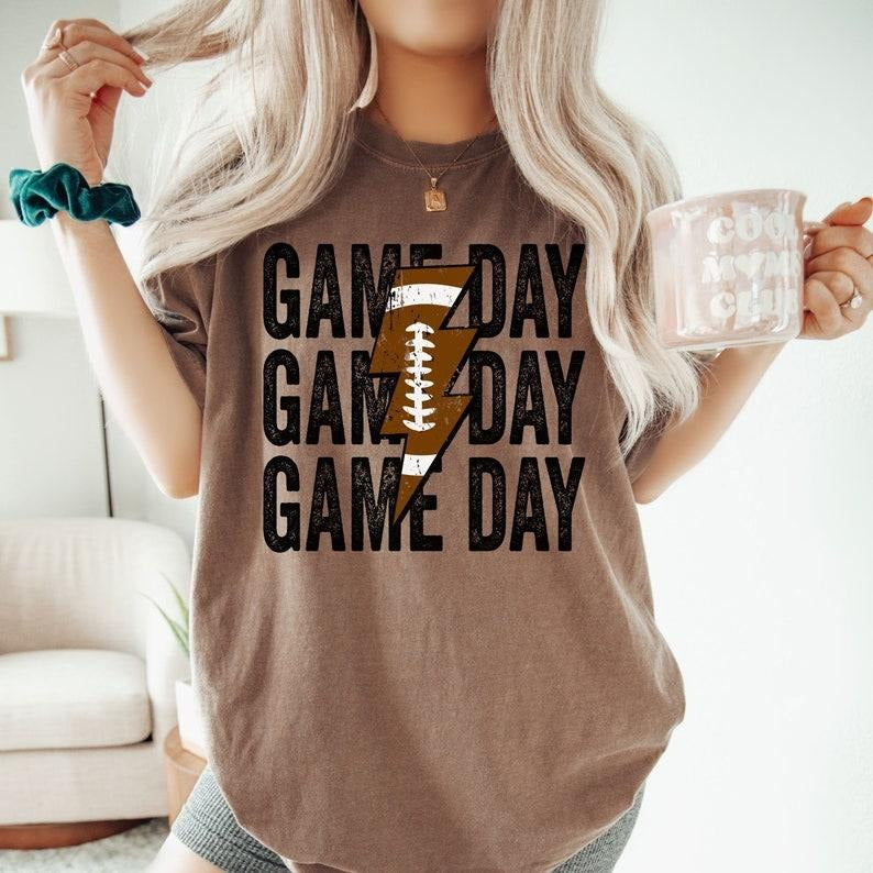 Comfort Colors Game Day Football Shirt, Football Mama TShirt, Sports Mom Shirt Hoodie, Sweatshirt | PodTeesHub.com