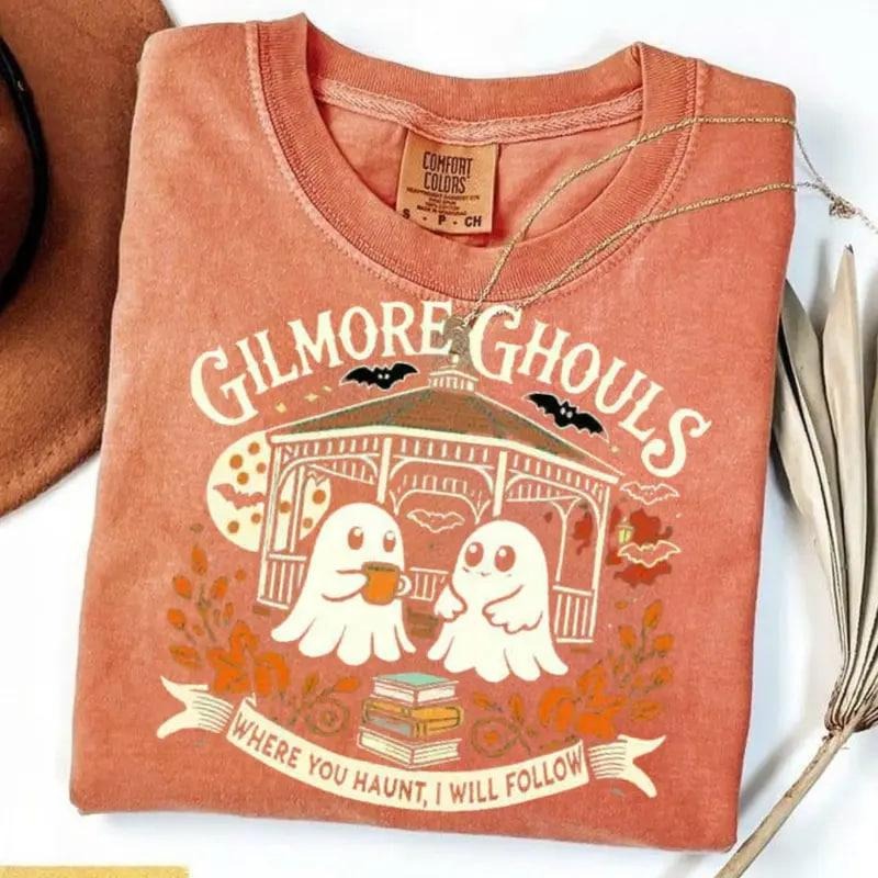 Comfort Colors Gilmore Ghouls shirt with Halloween fall vibes, perfect autumn festival tee, spooky Gilmore Girls fan...