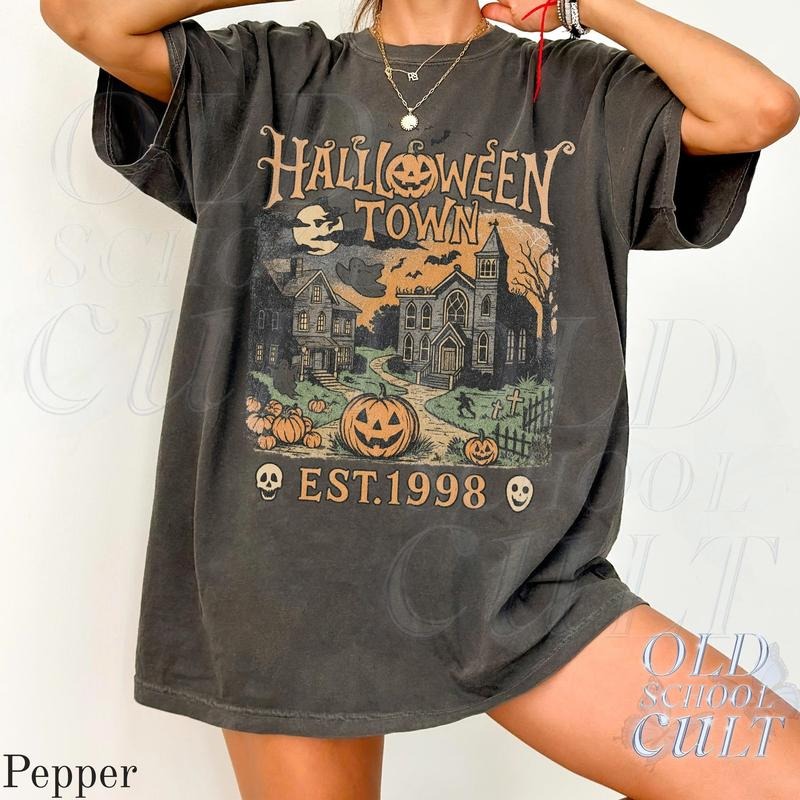 Comfort Colors Halloweentown Est 1998 Shirt, Vintage 90s Halloween University Tee, Retro Spooky Unisex Graphic T-Shirt...