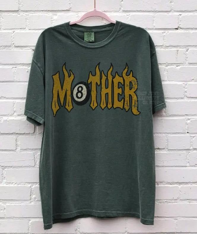 Comfort Colors Mother Tee Trendy 8 Ball Mother Lucky Mama TShirt Vintage Flames Rad Mom Birthday Gift Moto Edgy Grunge...