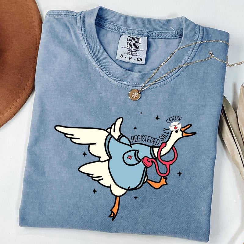 Comfort Colors Nurse Silly Goose Shirt, Nursing Student Shirt, Nurse Appreciation Shirt, Pediatric Nurse Shirt, Unisex...
