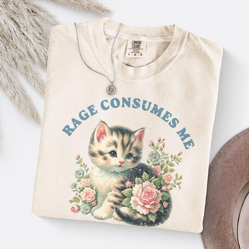 Comfort Colors Rage Consumes Me Funny Shirt, Feminist Shirt, Soft Cotton Unisex Gift, Gift for Him or Her, Unisex Stylish...