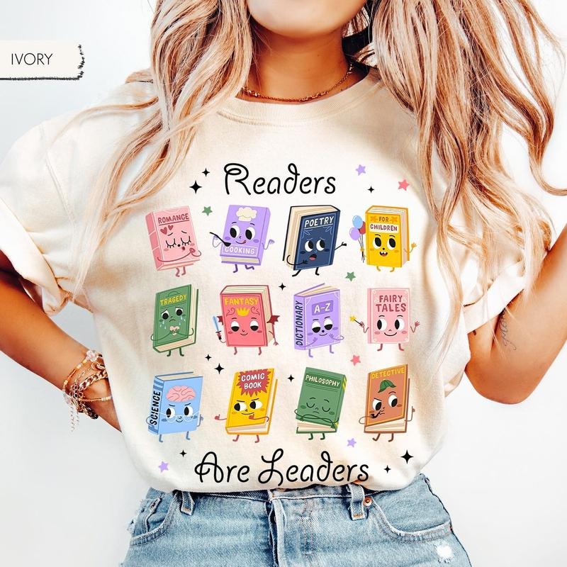 Comfort Colors Readers Are Leaders T-shirt, Teacher Shirt, Back To School, Groovy Teacher Shirt, School Librarian Shirt,...