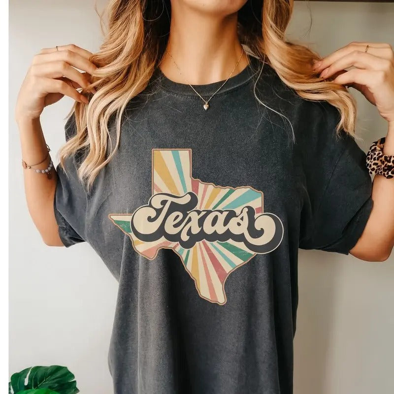 Comfort Colors Retro Texas Tee, Texas Tee, Texas T-shirt, Texas Vintage Inspired Cotton T-shirt, Desert Tee, Unisex Tee,...