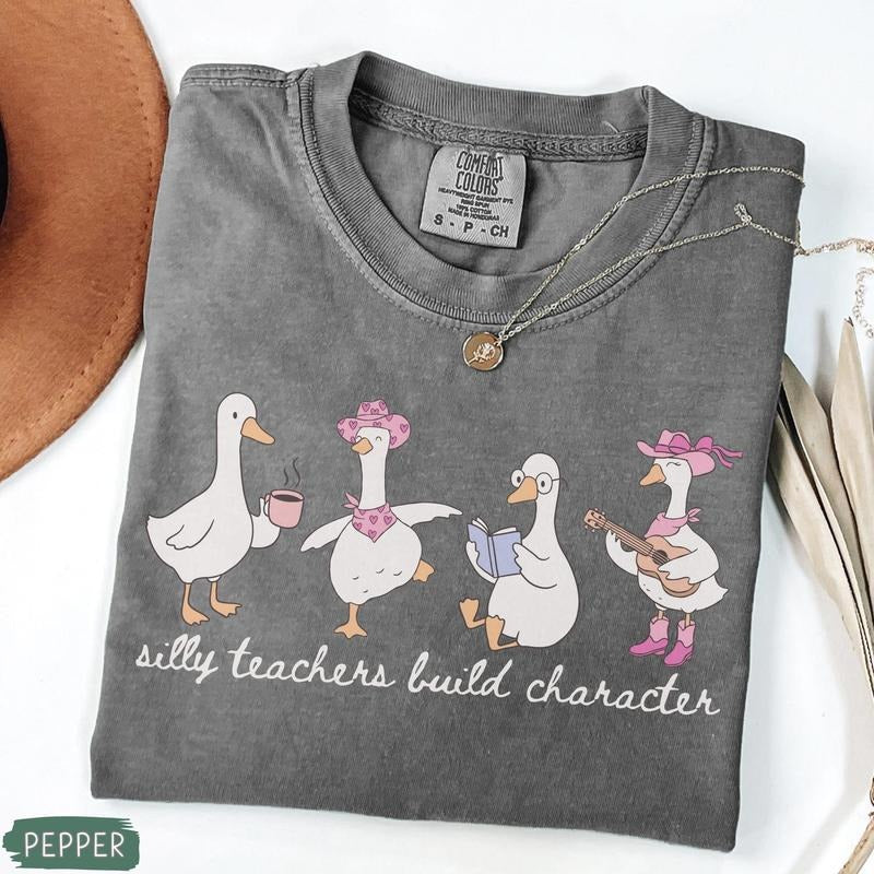 Comfort Colors Silly Teacher Goose, Western Teacher T-shirt, Cute Back to School Tee, Teacher Appreciation Gift, Funny...