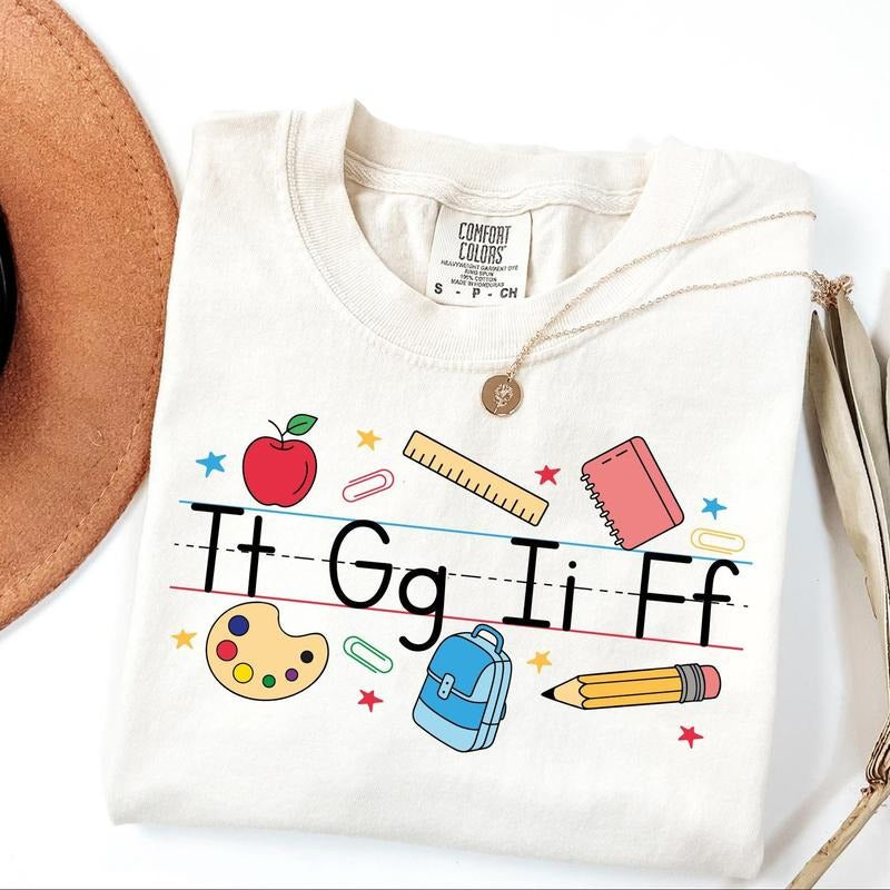 Comfort Colors TGIF Teacher Shirt, Alphabet Teacher Shirt, Kindergarten Shirt, Teacher Christmas Gift, Teaching...
