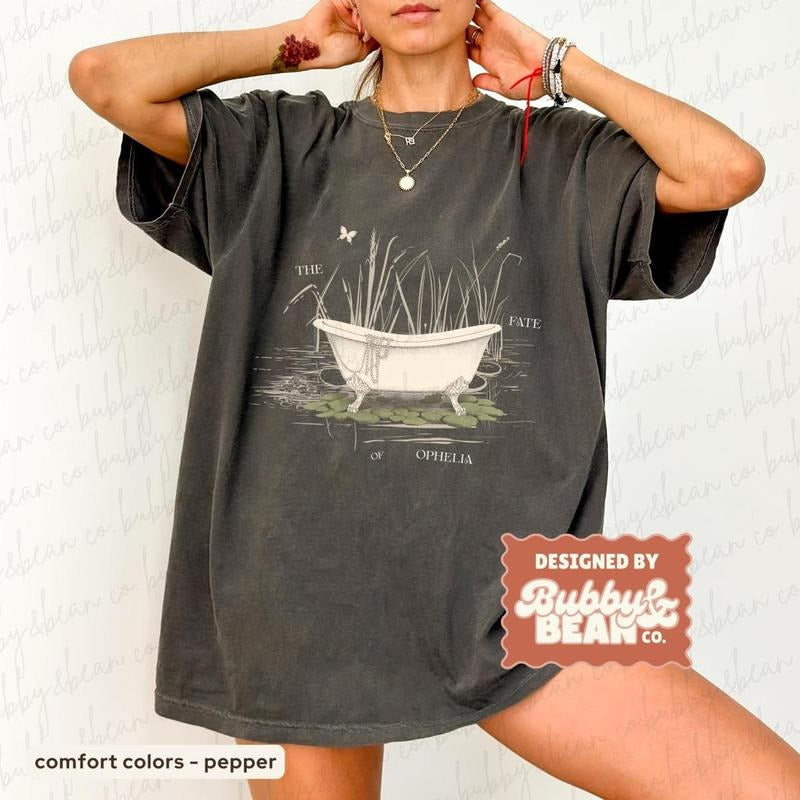 Comfort Colors The Fate of Ophelia Vintage Style Shirt, In My Era, Inspired Graphic Tee, The Life of Ophelia, Pearls,...