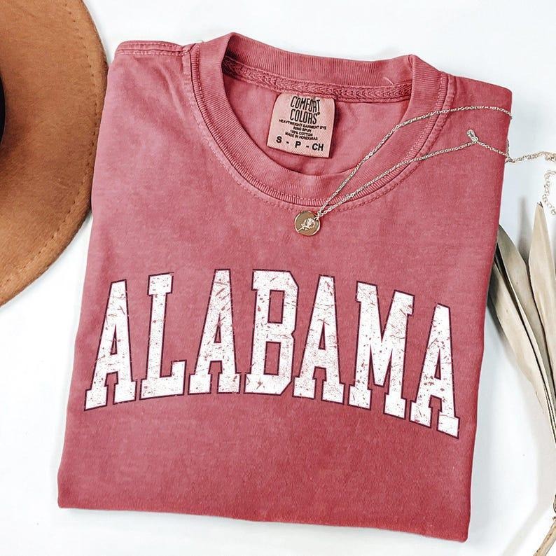 Comfort Colors Vintage Alabama T-Shirt, Football, Sports, Game Day, Big Game, Touchdown, Tailgate Party, University,...
