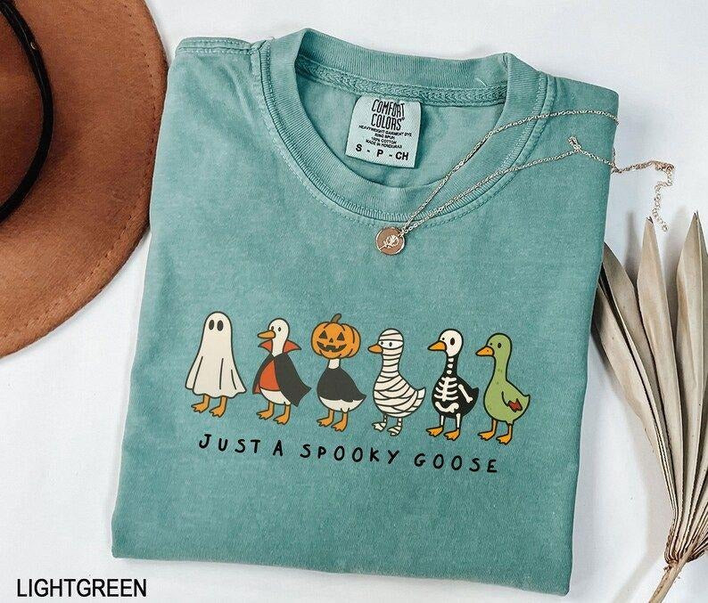 Comfort color Halloween Goose shirt, just a Spooky Goose t-shirt, Funny Halloween shirt, Spooky Season shirt, Spooky...
