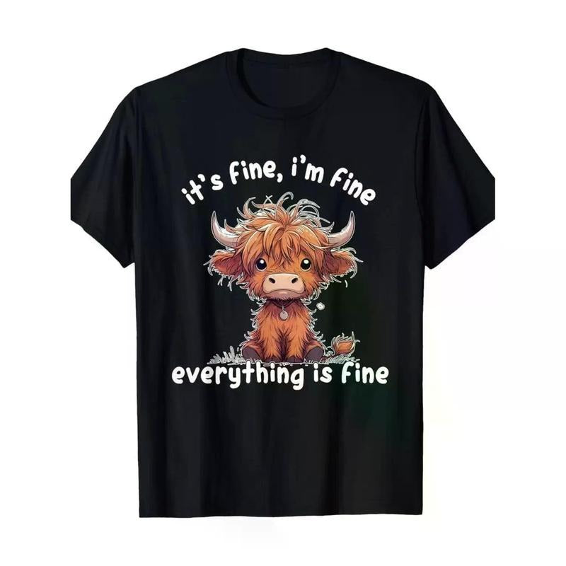 Comfortable Stylish 100 Cotton Highland Cow T Shirt Perfect Casual Wear and Golf Gift for Both Men and Women Hoodie,...