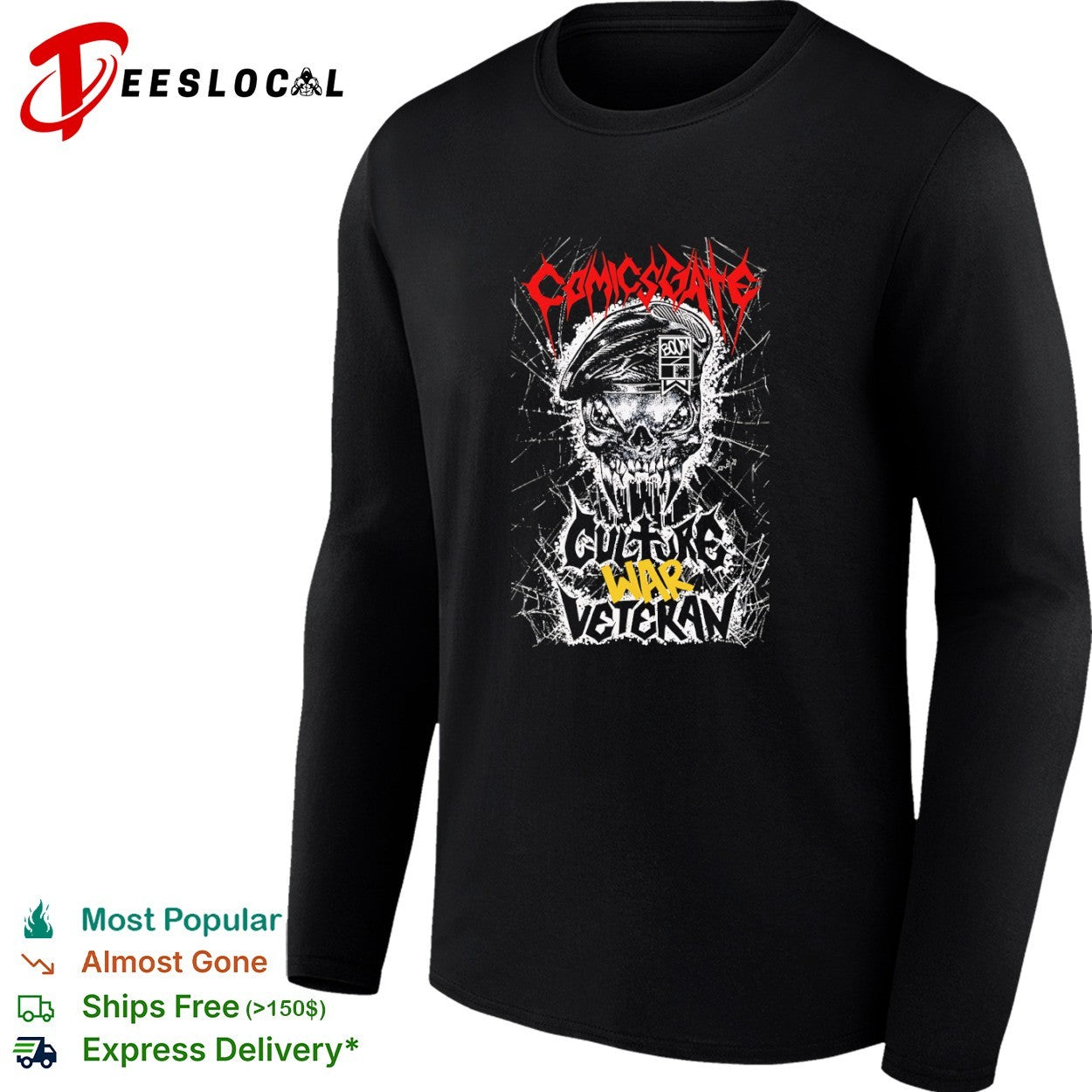 Comicsgate skull beret culture war veteran shirt