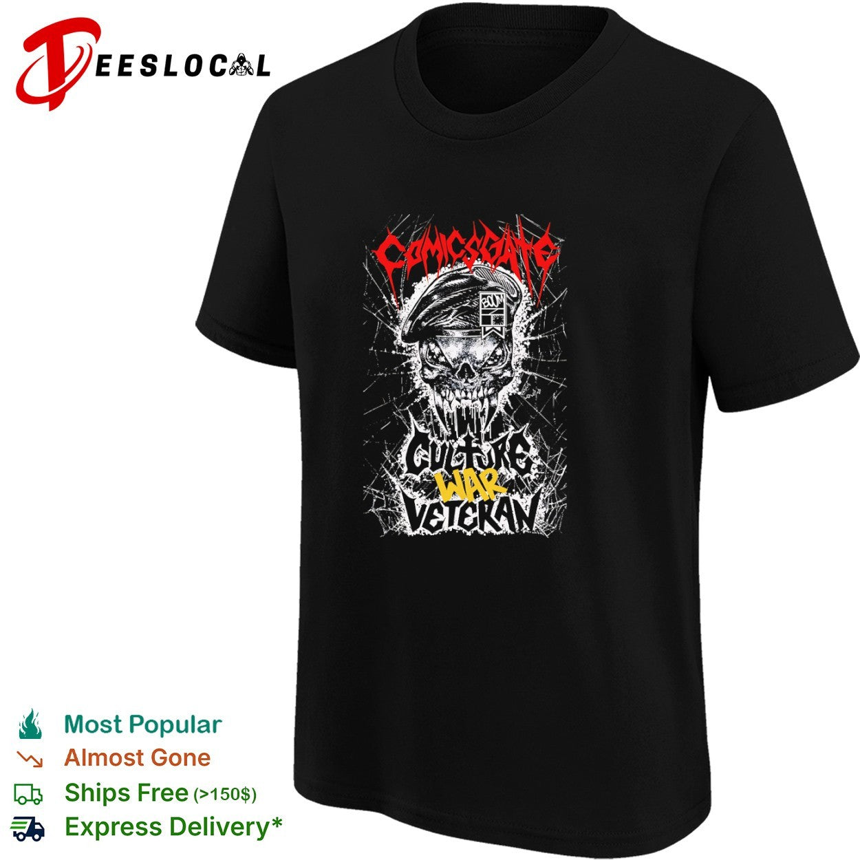 Comicsgate skull beret culture war veteran shirt