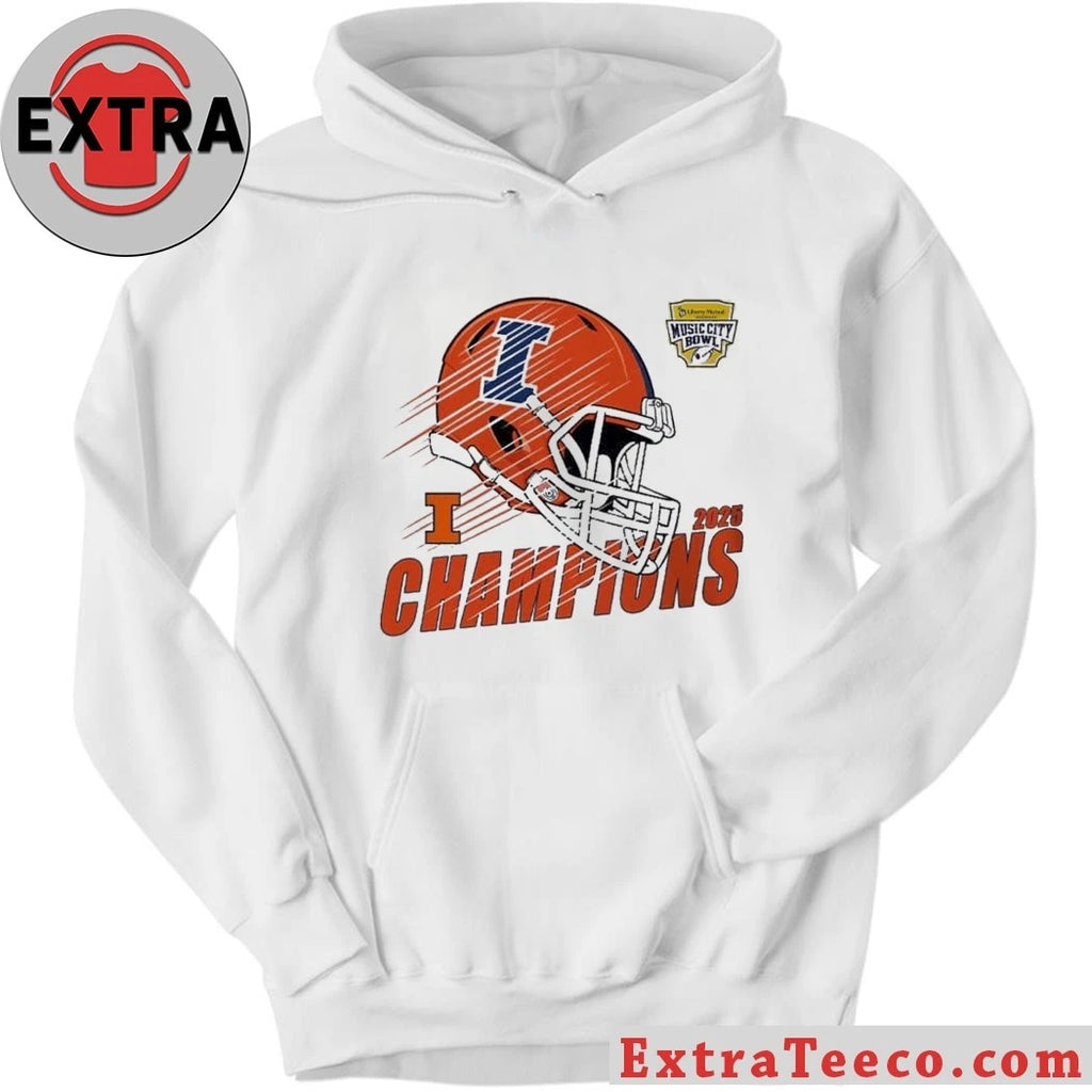 Commemorative t-shirt for the Illinois Fighting Illinois football team’s 2025 Music City Bowl championship