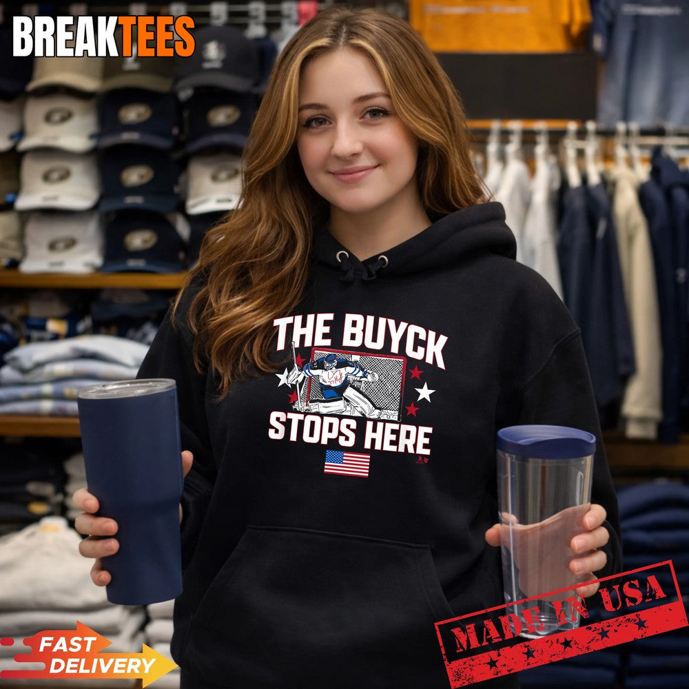 Connor Hellebuyck The Buyck Stops Here Pro Hockey Shirt