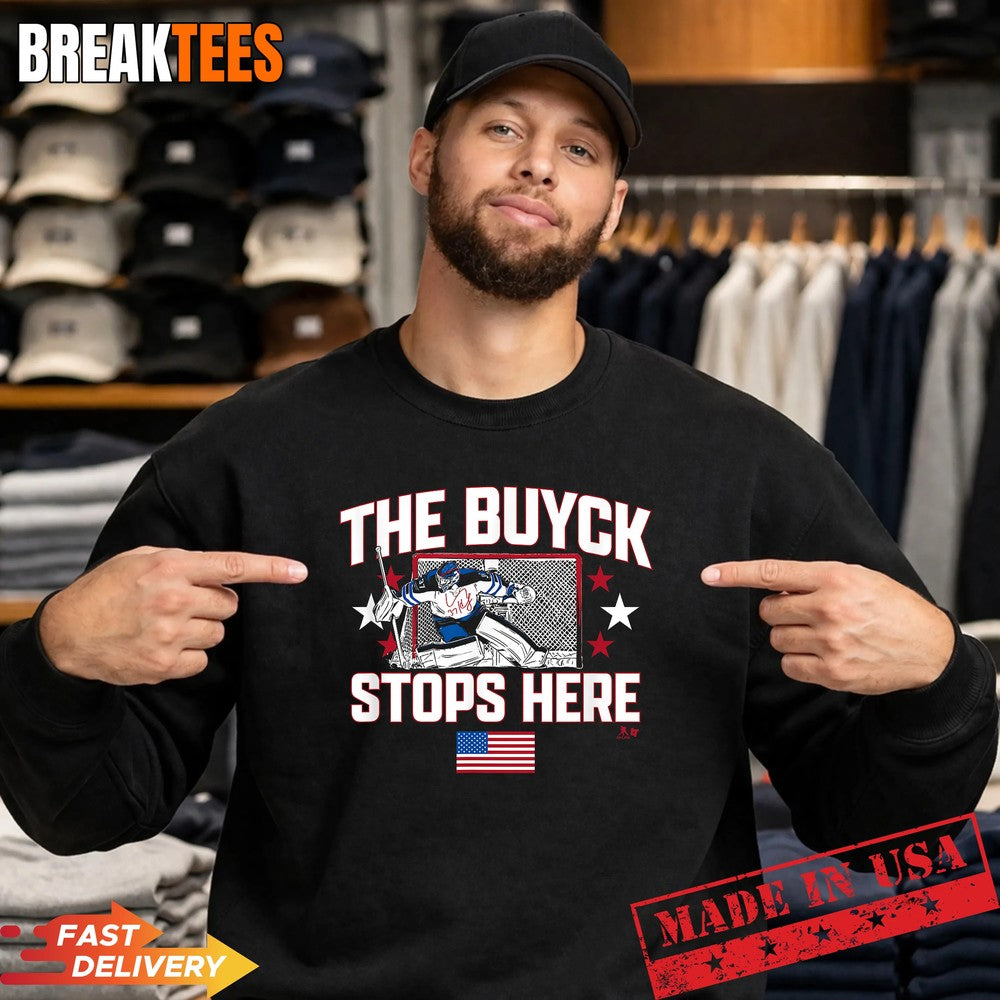 Connor Hellebuyck The Buyck Stops Here Pro Hockey Shirt