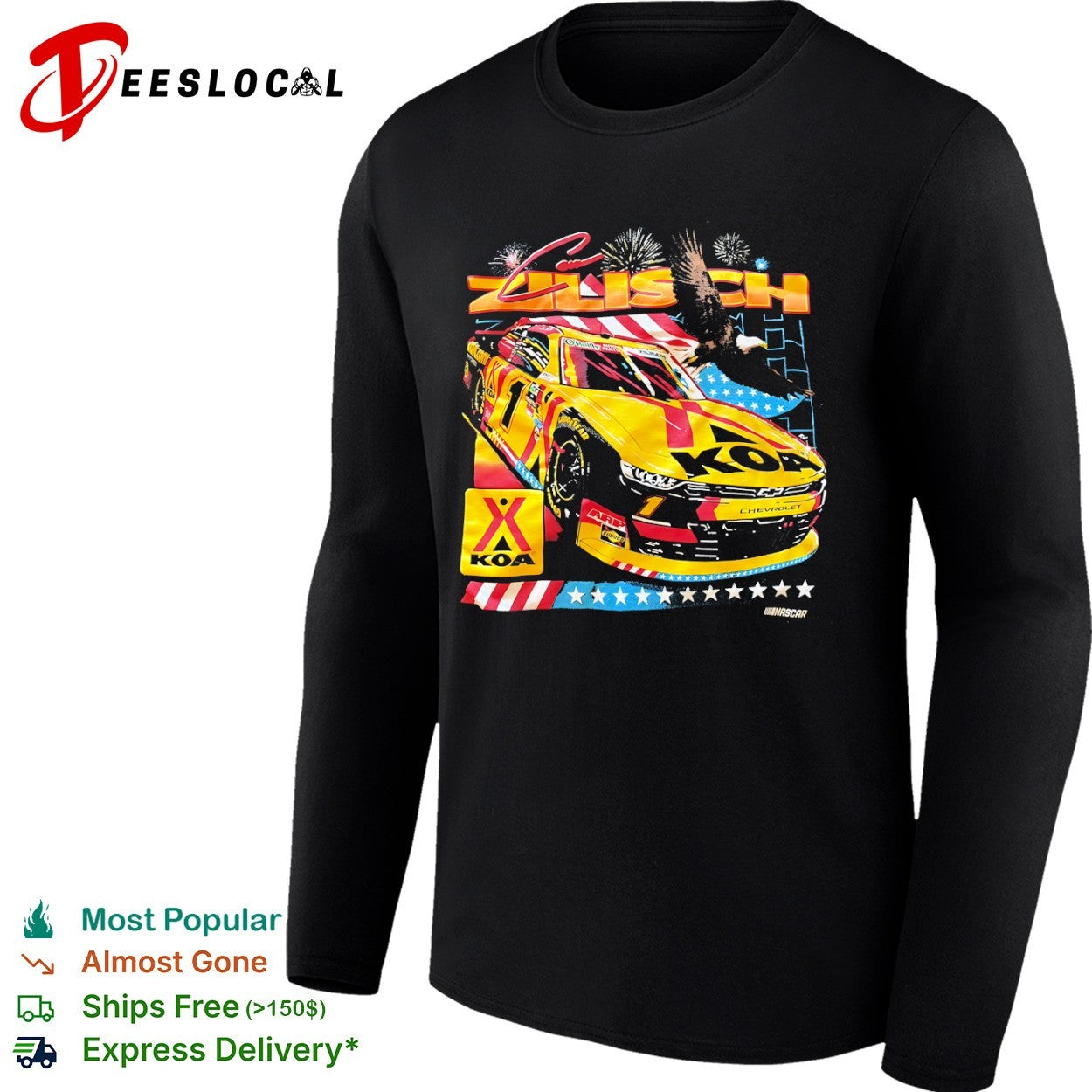 Connor Zilisch NASCAR American flag race car KOA shirt