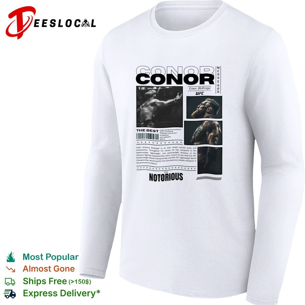 Conor McGregor The Notorious UFC First Double Champion Shirt