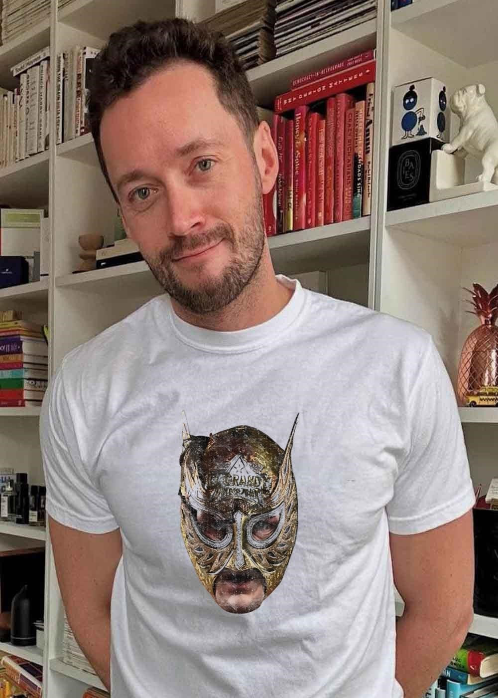 Contralane 2023 Lucha Libre Mask Golden Legend Wrestling T-Shirt