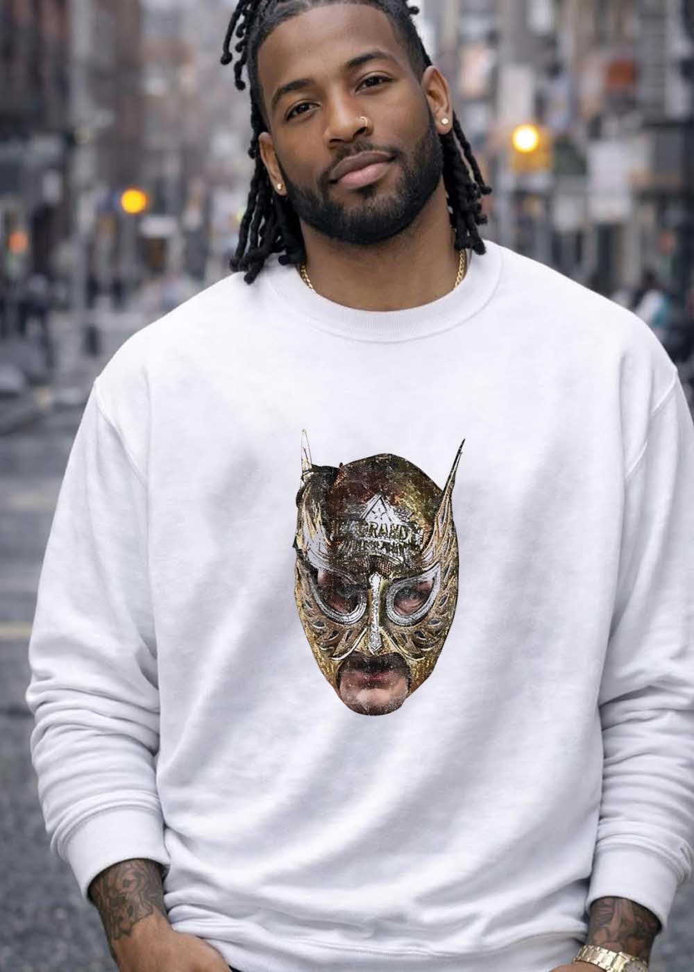 Contralane 2023 Lucha Libre Mask Golden Legend Wrestling T-Shirt