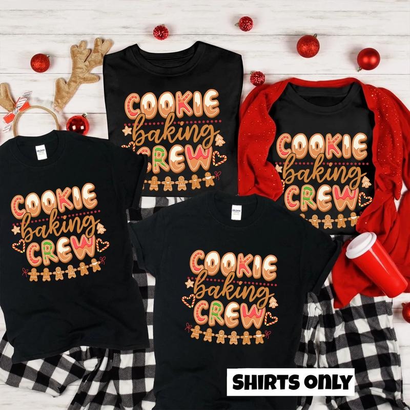 Cookie Baking Crew Shirt, Family Matching Tshirt, Matching Christmas Tee, Holiday Family Outfit Hoodie, Sweatshirt