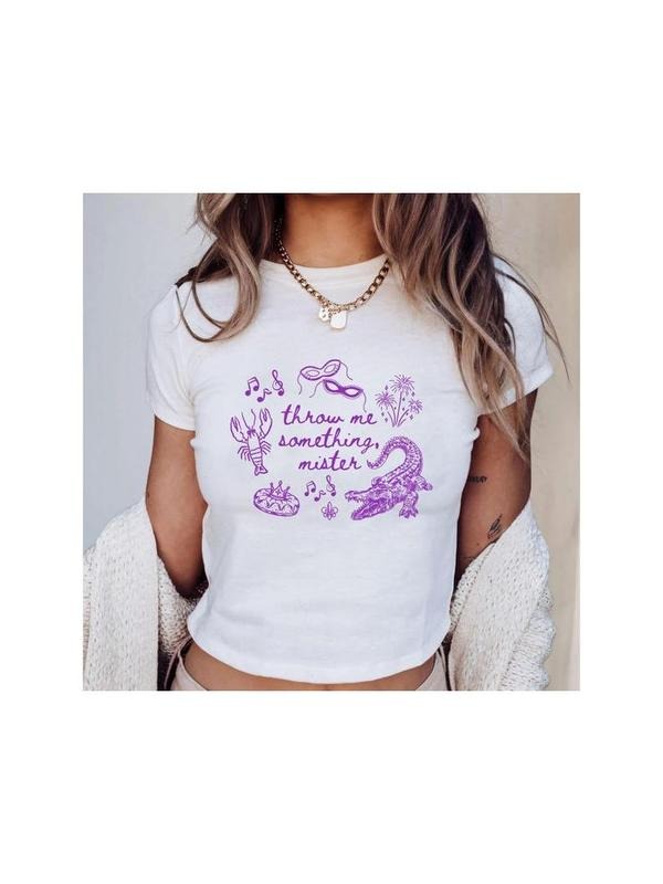 Coquette Mardi Gras Baby Tee, Throw Me Mardi Gras Graphic Tee, Parade Gift, New Orleans Louisiana Carnival Style Hoodie,...