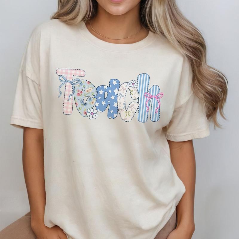 Coquette Teacher Shirt, Spring Floral Back to School T-Shirt, Flower Teacher Tee, First Day of School Top, New Teacher...