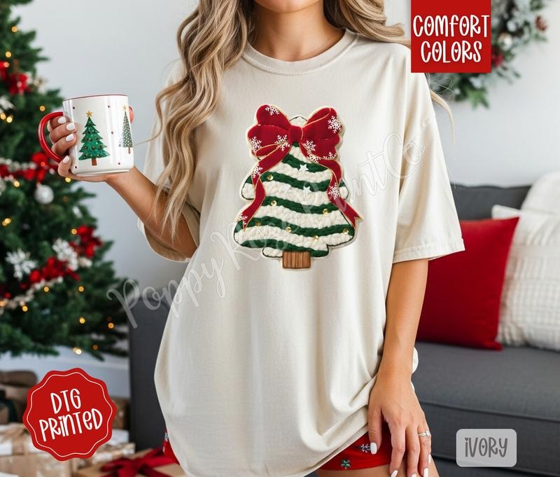Coquette Tree Cake Comfort Colors, Trendy Women's Faux Yarn Tshirt Hoodie, Sweatshirt | PodTeesHub.com