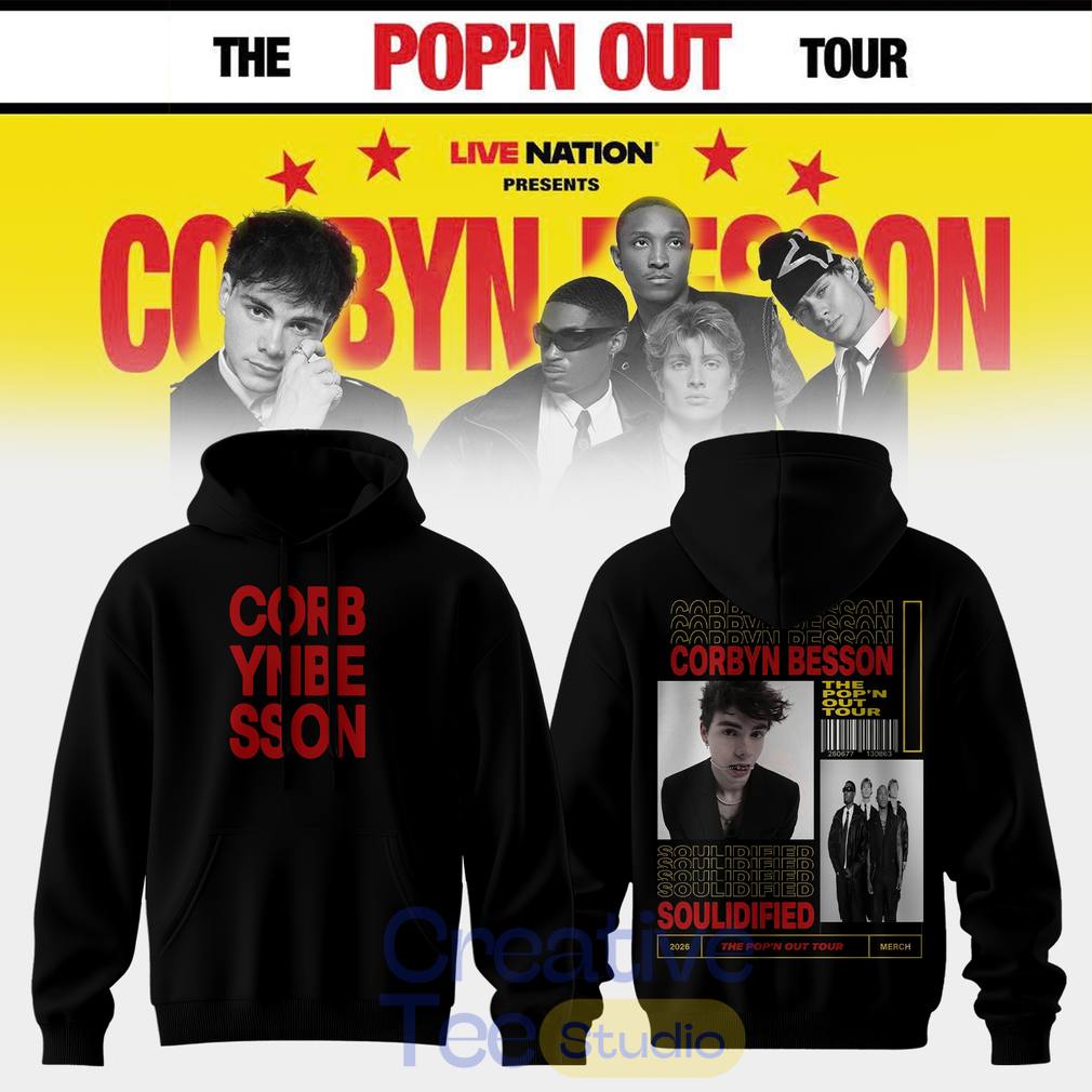 Corbyn Besson x Soulidified The Pop’n Out Tour 2026 Crimson Block Statement Hoodie