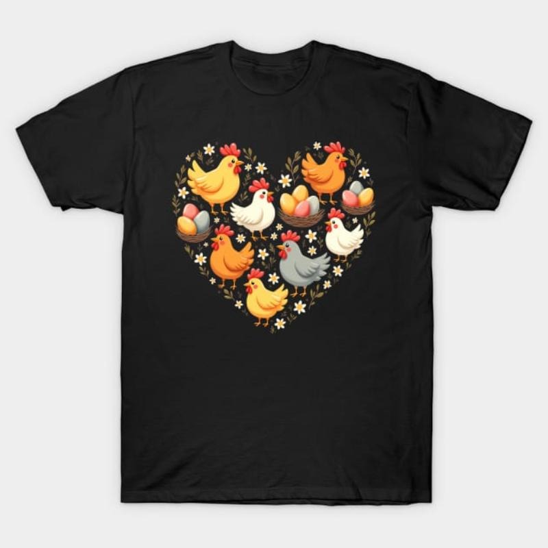 Cottagecore chicken heart Easter Egg Design T-Shirt Hoodie, Sweatshirt | PodTeesHub.com