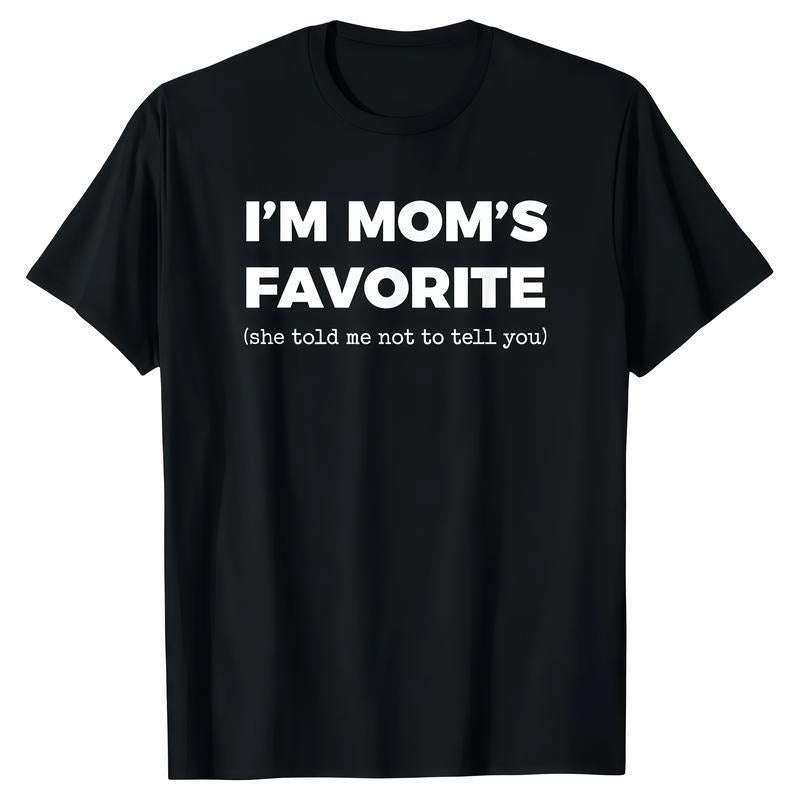Cotton Funny Moms Favorite Son Daughter I'm Mom's Favorite T-Shirt Golf Gift for Men and Women Summer Wear, Menswear...