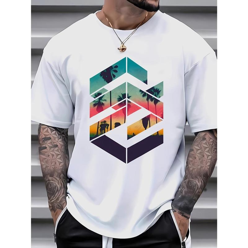 Cotton Short Sleeve  T-Shirt [Summer Short Sleeve Printed Tee] Men's summer short sleeve printed T-shirt Hoodie, Sweatshirt