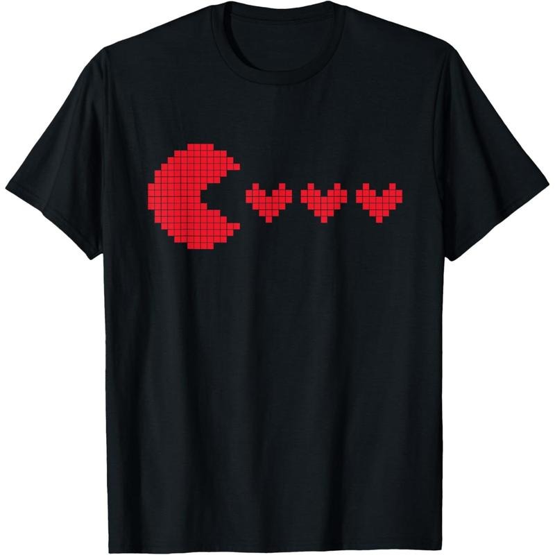 Cotton Short Sleeve Valentines Day Hearts Funny Boys Girls Kids Gift Gaming T-Shirt For Men Women Hoodie, Sweatshirt