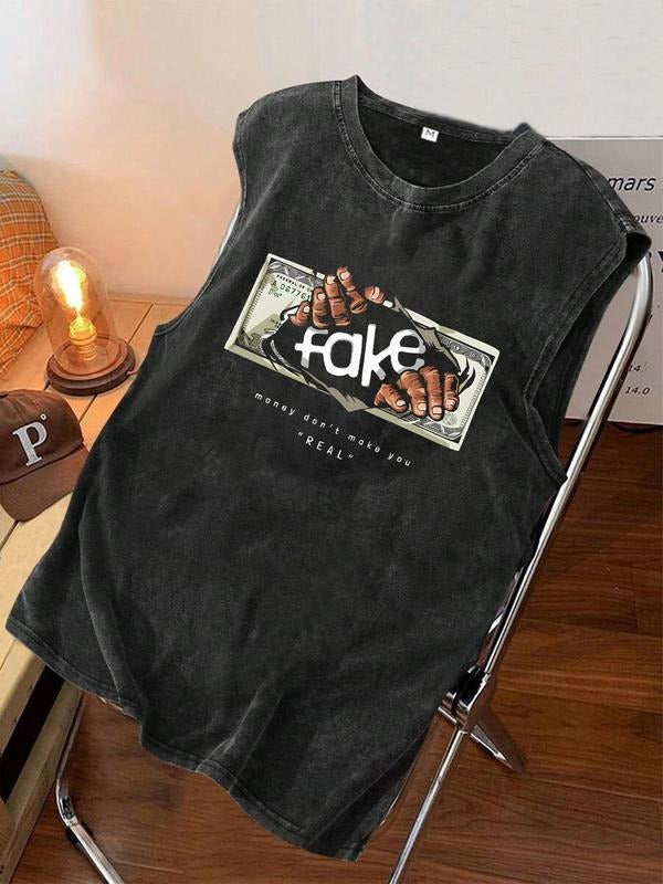 Cotton Vintage Distressed Men's Sleeveless Round Neck Top, Stylish Casual Summer Wear for Ages 13 to 44, Comfortable...
