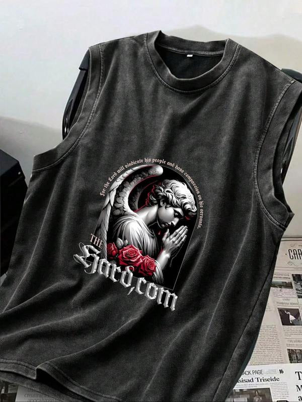 Cotton Vintage Distressed Men's Sleeveless T-Shirt, Fashionable Round Neck Casual Summer Top for Men, Trendy Summer Wear...