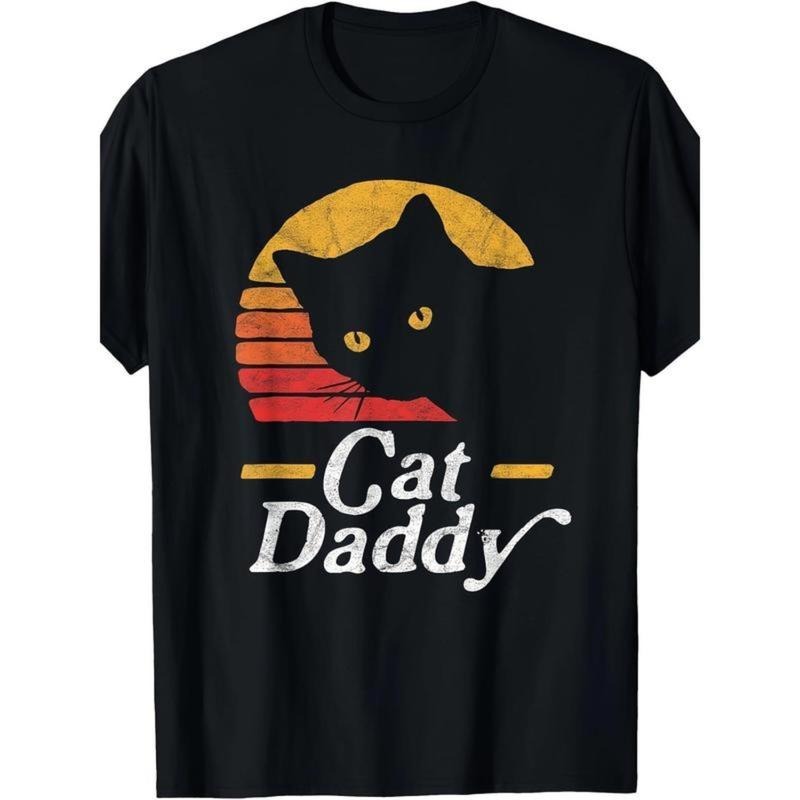 Cotton short sleeve T-shirt cat dad vintage 80s style cat vintage stress T-shirt Hoodie, Sweatshirt | PodTeesHub.com