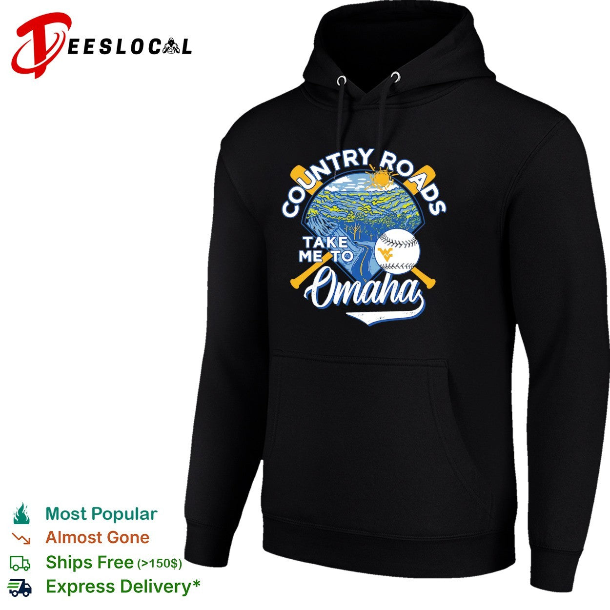 Country Roads Take Me to Omaha West Virginia Mountaineers Baseball shirt