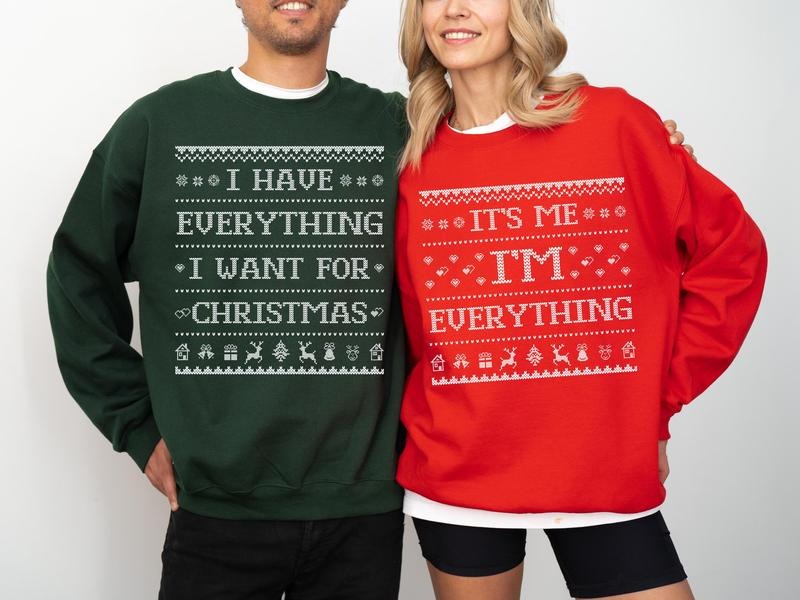 Couples Christmas Sweatshirts,Funny Christmas Shirts, sweatshirt, Gift for Couple Chest Nuts Shirt ,Boyfriend Christmas...