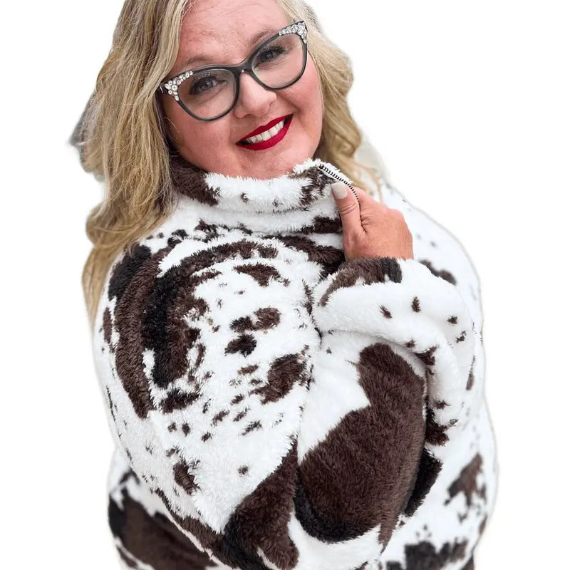 Cow Cozy Sherpa Pullover T-Shirts, Hoodie, Sweatshirt | PodTeesHub.com