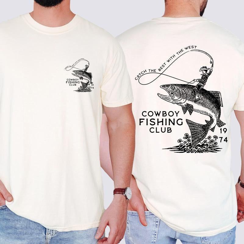 Cowboy Fishing Club, Dad, Father's Day, Boyfriend, Husband, Brother, Guy Gift, Comfort Colors T-Shirt, Comfort Colors...