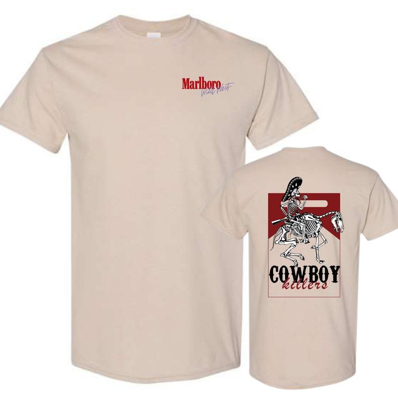 Cowboy Killer Graphic 2 Sides Shirt - Retro Cowgirl Rodeo Shirt Classic Cotton Hoodie, Sweatshirt | PodTeesHub.com